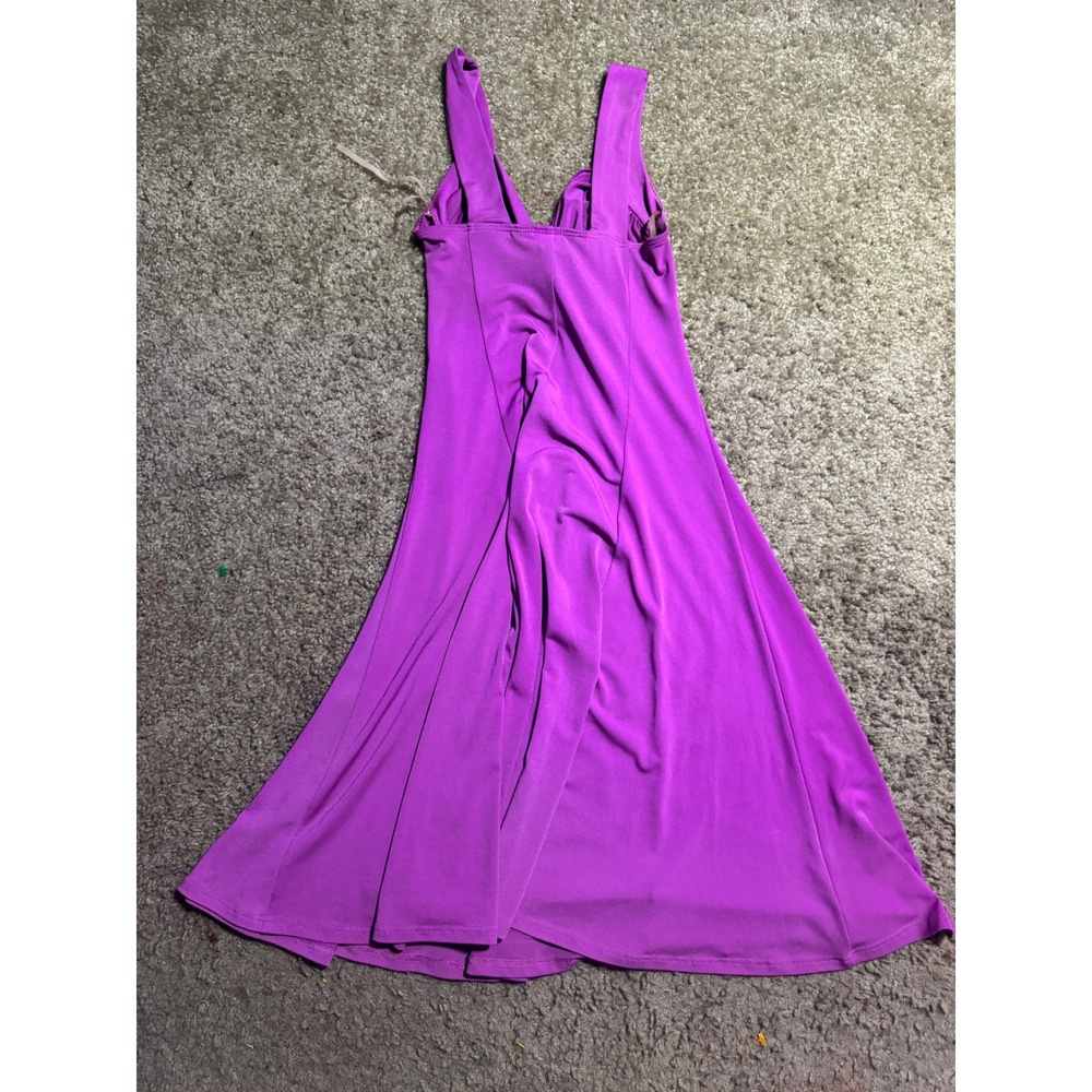 Moda International Purple Twist Front V-Neck Sleeveless A-Line Midi Dress XS - Picture 5 of 5